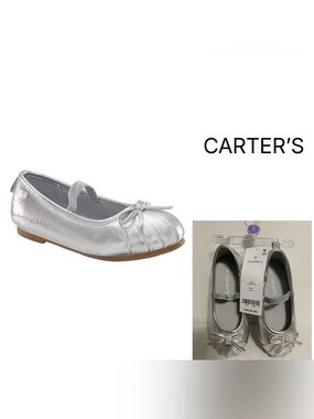 🆕CARTER’S - 6 - NWT - INFANT / TODDLER GIRLS - SILVER BALLET FLATS / SHOES